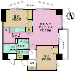 ナイスアーバン大井 2LDKの間取図画像