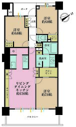 コットンハーバータワーズベイウエスト 3LDKの間取図画像