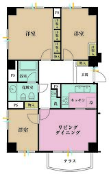 東高代々木上原ペアシティアネックス 3LDKの間取図画像