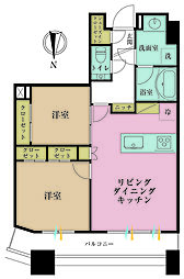 コンシェリア西新宿タワーズウエスト 2LDKの間取図画像