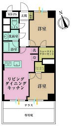 上池台スカイマンション 2LDKの間取図画像
