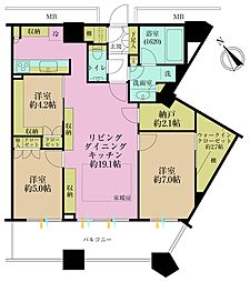 芝浦アイランドケープタワー 3SLDKの間取図画像