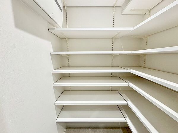 家電やスーツケース、ストック品など何でも片付く嬉しい空間です。