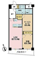 シャンボール第3大森 1SLDKの間取図画像