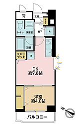ジュネスかむろ坂 1DKの間取図画像