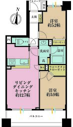 藤和シティホームズ桜木町BAY-SCAPE 2LDKの間取図画像