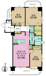 朝日マンション御殿山 3LDKの間取図画像