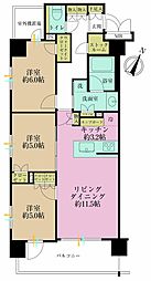 プレシス関内千歳公園 3LDKの間取図画像