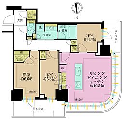 パークシティ中野ザタワーブリーズ 3LDKの間取図画像