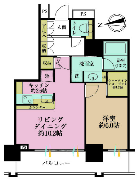 1LDK 間取り