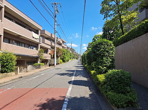 閑静なエリアで、前面道路の交通量は少なく安心です。