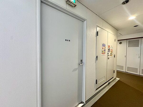 共用部の階段です。明るく清潔に管理されています。