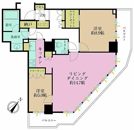 2LDK 間取り