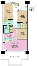 パークスクエア綱島 3SLDKの間取図画像