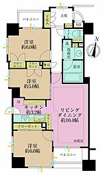 グラン・シャルム西新井大師前 3LDKの間取図画像