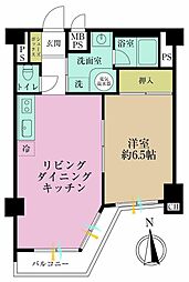第32宮庭マンション 1LDKの間取図画像