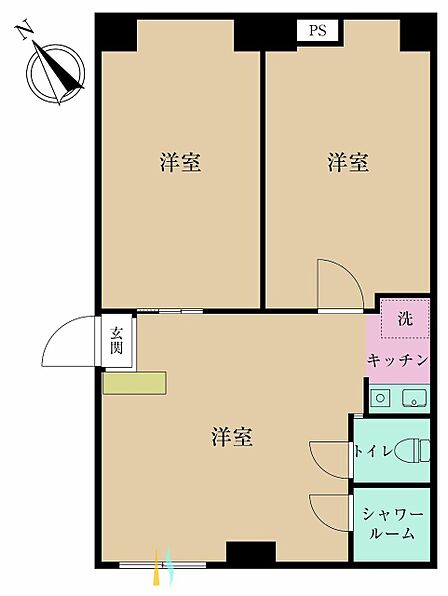 2DK 間取り