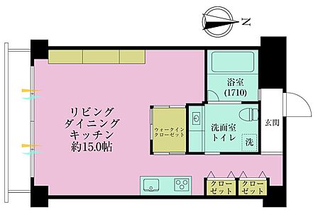 1LDK 間取り