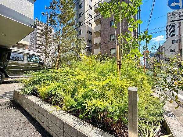 マンションの敷地内には、中庭もございます。