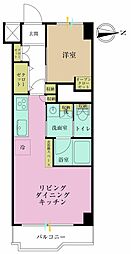 築地永谷コーポラス 1LDKの間取図画像