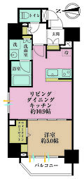 Jワザック両国 1LDKの間取図画像