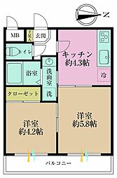 シティオ横浜 2Kの間取図画像