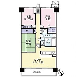 アルファステイツ朝霧丘 3LDKの間取図画像