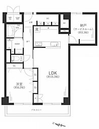 諏訪山スカイハイツ 2LDKの間取図画像