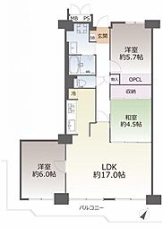 ユニハイム魚崎3号棟 3LDKの間取図画像
