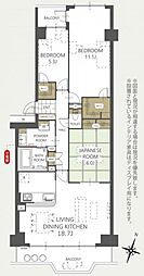 須磨パークヒルズF棟FORNAX 3LDKの間取図画像