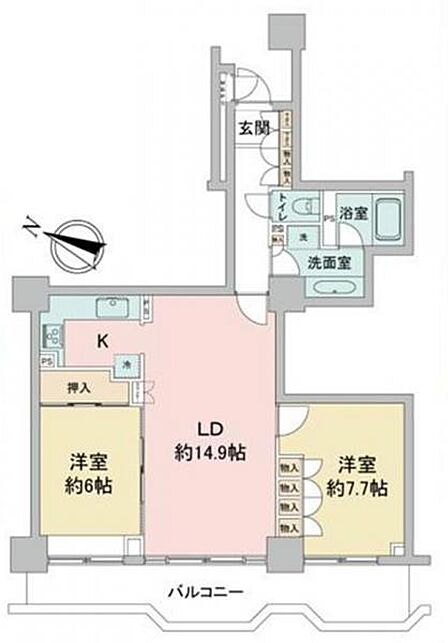 2LDK 間取り