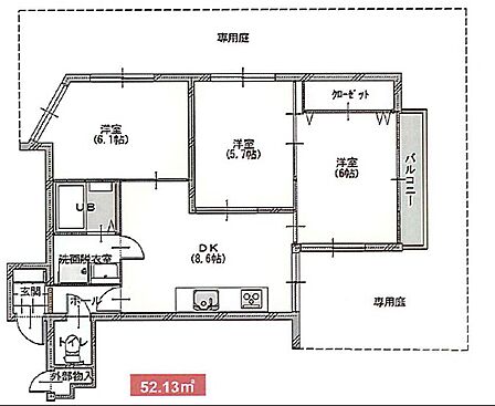 3DK 間取り