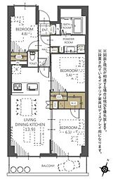 レジデンシャル武蔵浦和ザ・マークプレイス 3LDKの間取図画像