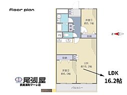 ハイラーク浦和 2LDKの間取図画像