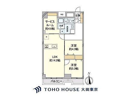 2SLDK 間取り