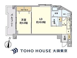 パラスト多摩川 201 1LDKの間取り