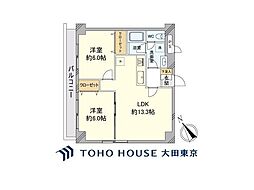 星和大森ハイツ 2LDKの間取り