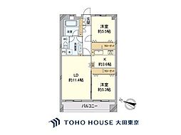 市ヶ谷見附ハイム 2LDKの間取図画像