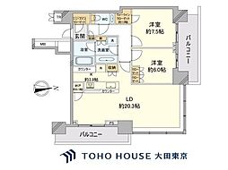 ザ・パークハウス晴海タワーズクロノレジデンス 2LDKの間取り