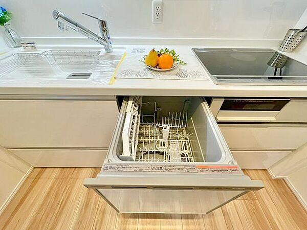 ビルトイン食洗機は作業台が広く使え、見た目もスッキリ。節水や節電も充実して家事の手助けをしてくれます。