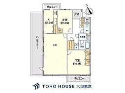 マンション雪谷テラス 2LDKの間取図画像
