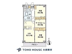 洋伸東大島マンション 2SLDKの間取図画像