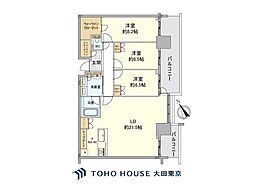 ブランズタワー芝浦 3LDKの間取図画像