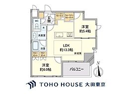 ジオ西新宿ツインレジデンスウエスト棟 2LDKの間取図画像