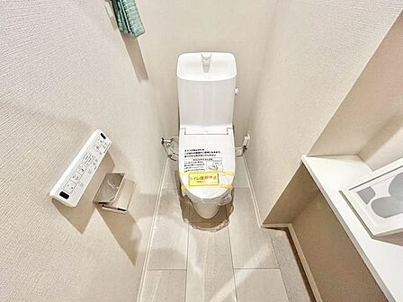 プライベート空間として機能や内装にこだわった、優しい雰囲気のトイレはリラックス空間へ。