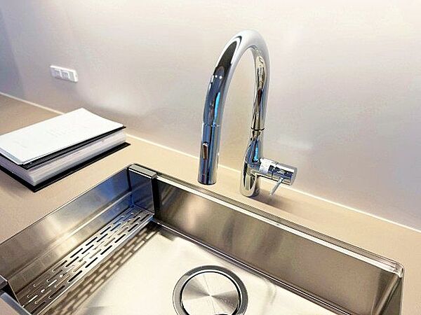 キレイなお水がいつでも、安心して飲める浄水器内蔵型水栓付き。
