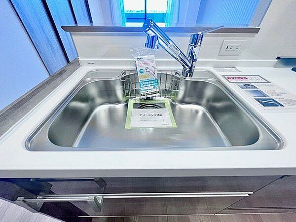キレイなお水がいつでも、安心して飲める浄水器内蔵型水栓付き。
