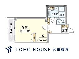 代官山アドレスザ・タワー ワンルームの間取図画像