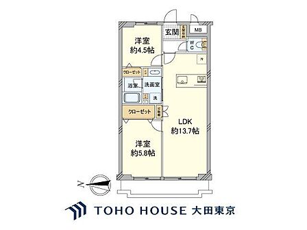 2LDK 間取り