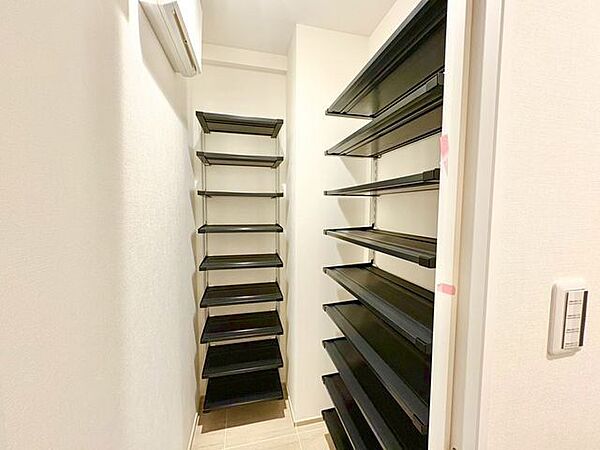 清潔感のある空間を保てるようシューズクローゼットを設けてますので、玄関を綺麗な空間に纏めます。